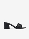 Steve Madden Čierne dámske papuče na podpätku Steve Madden Aspyn Wide