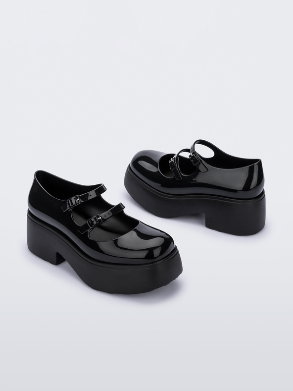 Melissa Čierne dámske baleríny na platforme Melissa Farah