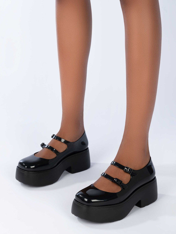 Melissa Čierne dámske baleríny na platforme Melissa Farah