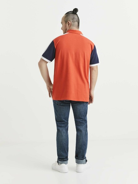 Celio Modro-oranžová pánska polokošeľa Celio