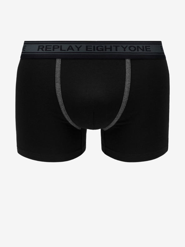 Replay Súprava dvoch boxeriek čiernej a sivej farby Replay