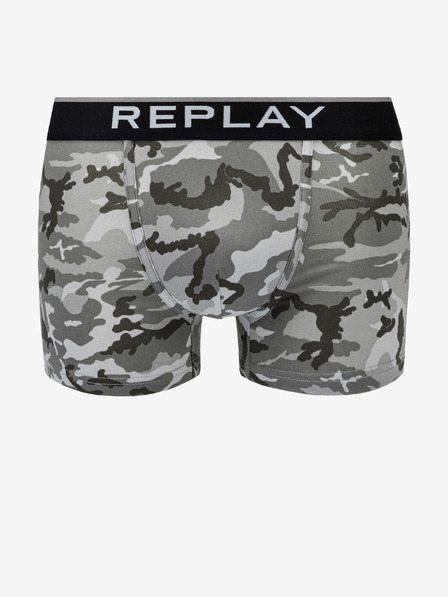 Replay Súprava dvoch boxeriek čiernej a sivej farby Replay