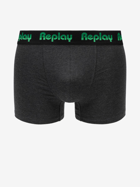 Replay Súprava dvoch boxeriek čiernej a sivej farby Replay