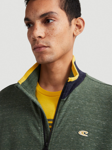 O'Neill Zelená pánska mikina O'Neill 2-Knit Zip Sweatshirt