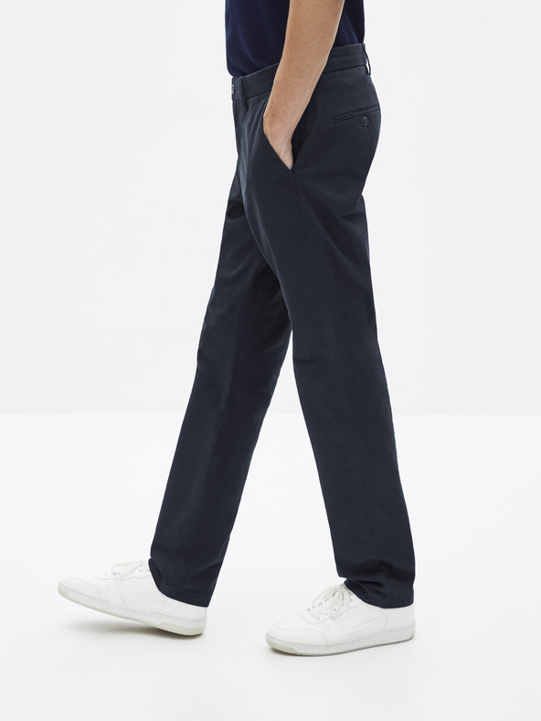 Celio Tmavomodré chino nohavice Celio Pobelt