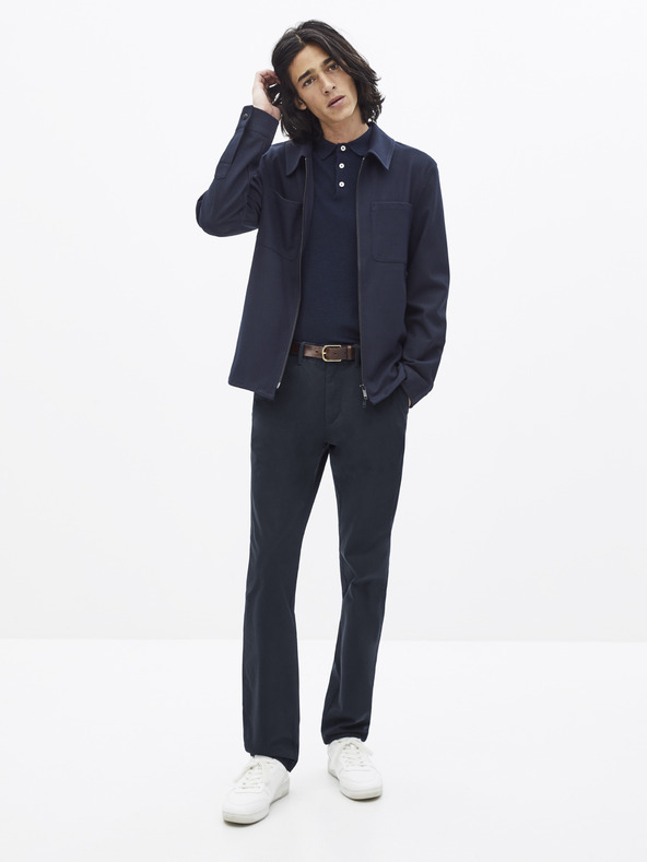 Celio Tmavomodré chino nohavice Celio Pobelt