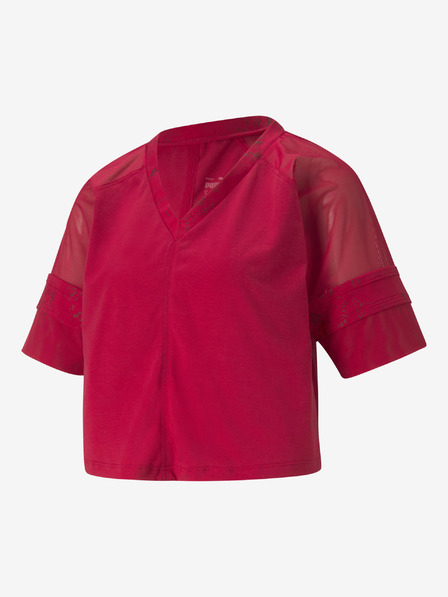 Puma Tmavoružový dámsky crop top Puma