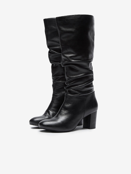 Dorothy Perkins Čierne kožené čižmy Dorothy Perkins
