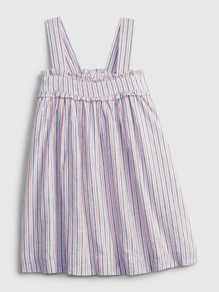 GAP Baby ľanové pruhované šaty GAP