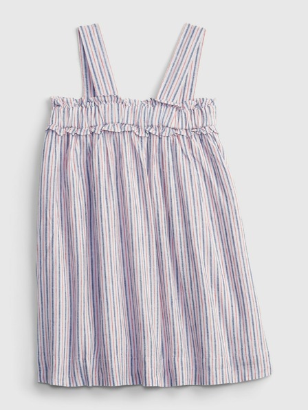 GAP Baby ľanové pruhované šaty GAP