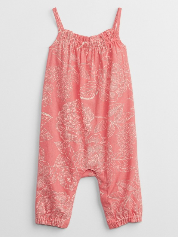 GAP Baby ľanový kvetovaný overal GAP