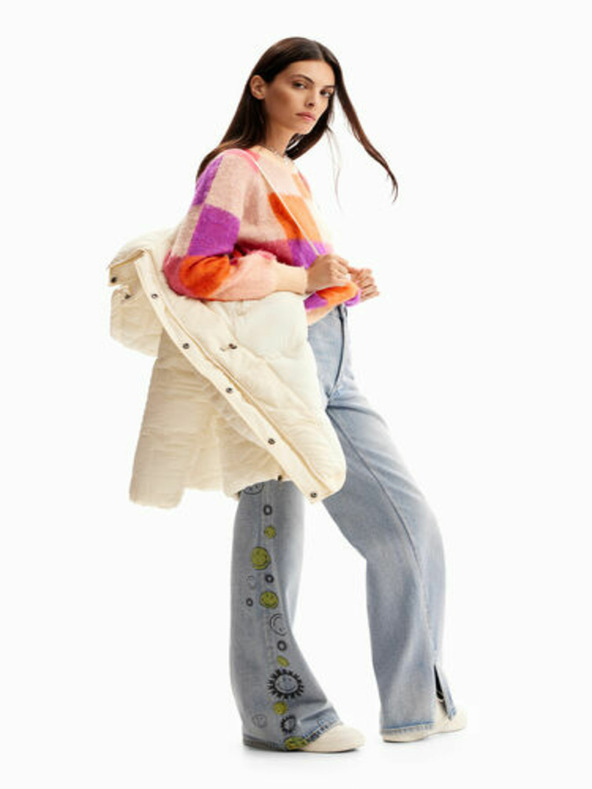 Desigual Krémová Desigual dámska zimná bunda Tulip