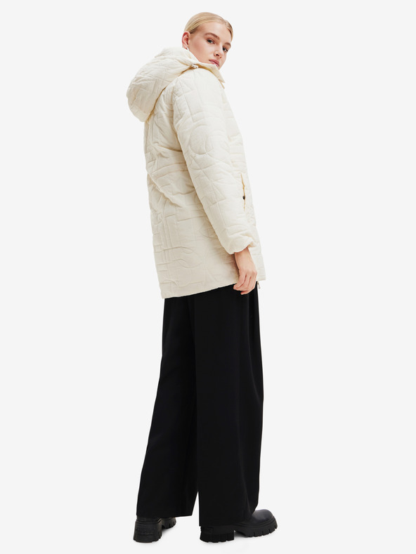 Desigual Krémová Desigual dámska zimná bunda Tulip