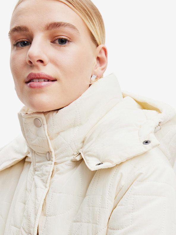 Desigual Krémová Desigual dámska zimná bunda Tulip