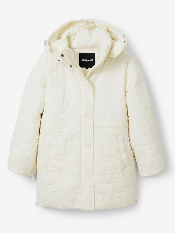 Desigual Krémová Desigual dámska zimná bunda Tulip