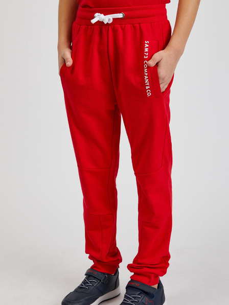 Sam 73 Červené unisex detské tepláky SAM73 Kanz