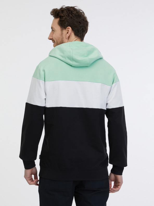 Sam 73 Zeleno-čierna pánska mikina s kapucňou SAM 73 Gerado