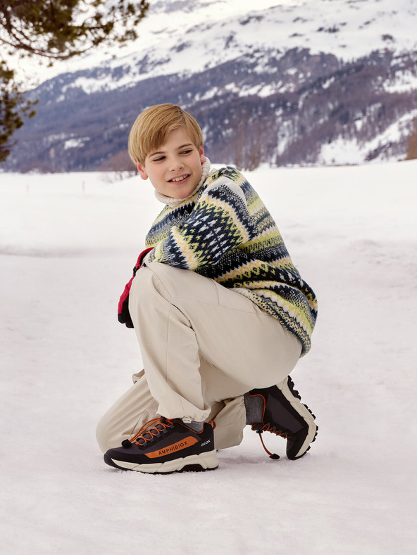 Geox Tmavosivé chlapčenské tenisky Geox Flexyper Plus