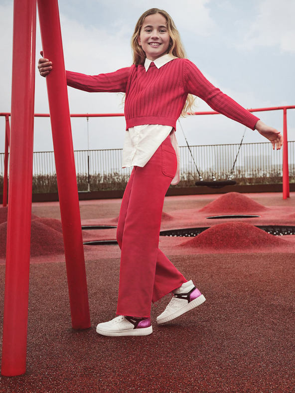 Geox Biele dievčenské členkové topánky Geox Mikiroshi