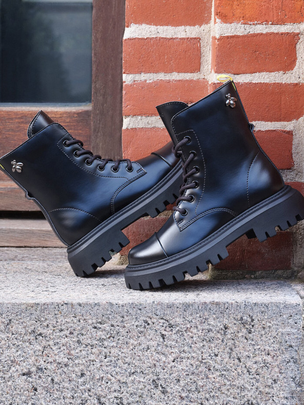 Geox Čierna dievčenská členková obuv Geox Maquinnerns