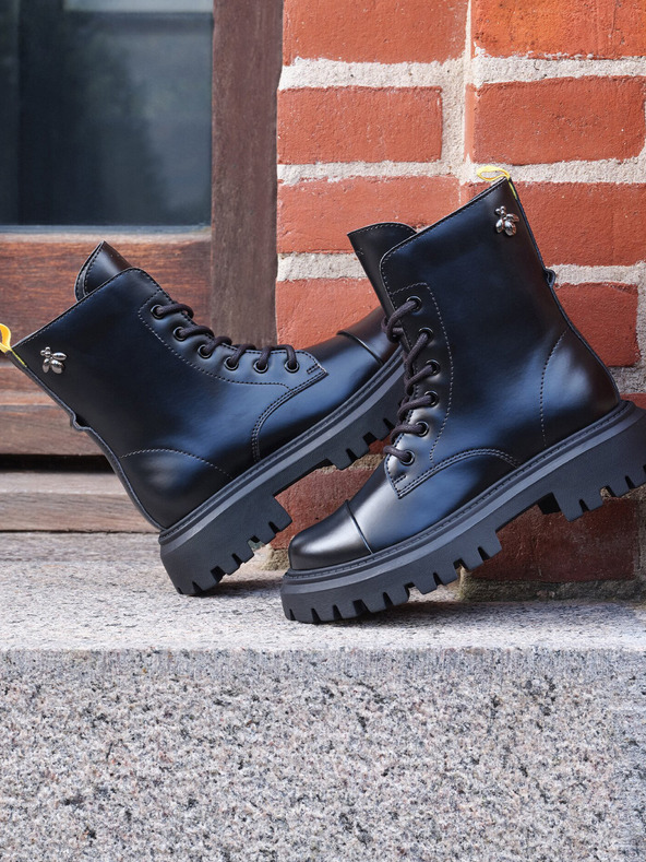 Geox Čierna dievčenská členková obuv Geox Maquinnerns