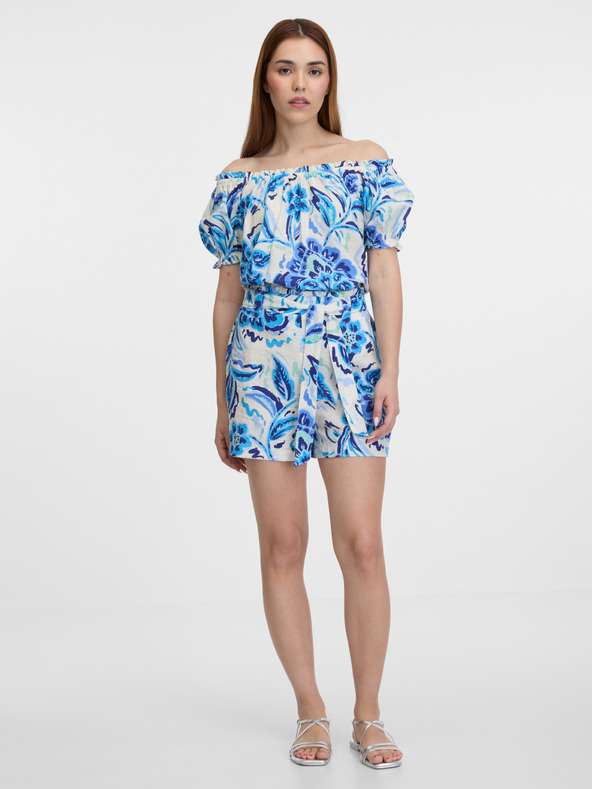 Orsay Svetlomodré dámske vzorované kraťasy ORSAY