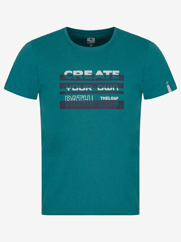 Loap Pánske petrolejové tričko s potlačou LOAP BENUL