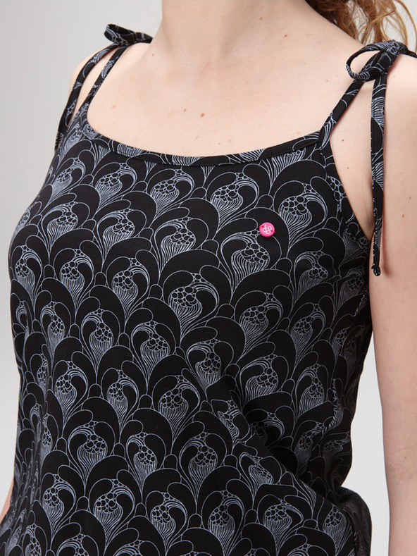 Loap Čierne dámske vzorované šaty LOAP Bazuka