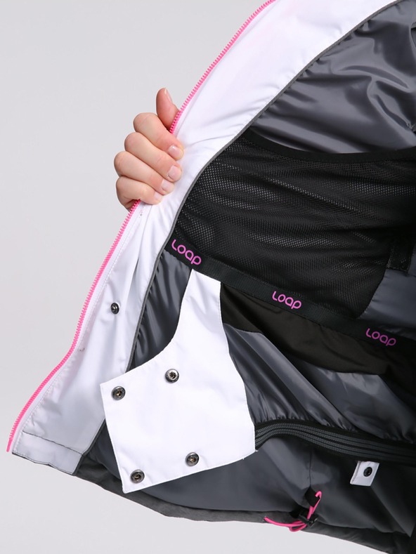 Loap Šedo-ružová dámska lyžiarska bunda LOAP ORINNA