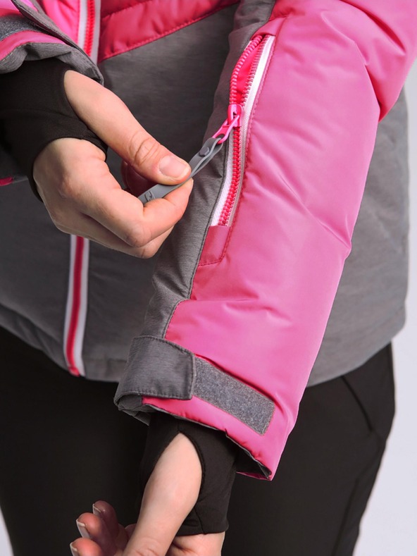 Loap Šedo-ružová dámska lyžiarska bunda LOAP ORINNA