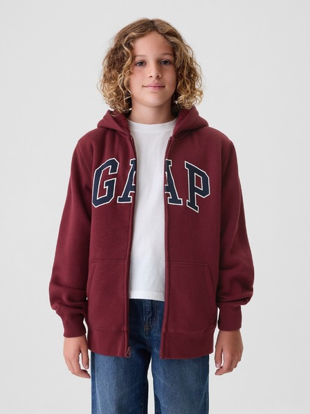 GAP Detská sherpa mikina s logom GAP