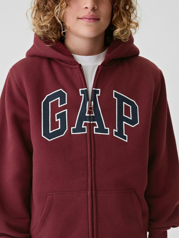 GAP Detská sherpa mikina s logom GAP