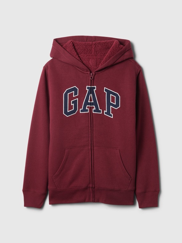 GAP Detská sherpa mikina s logom GAP