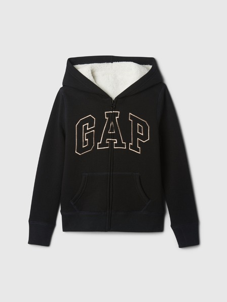 GAP Detská sherpa mikina s logom GAP