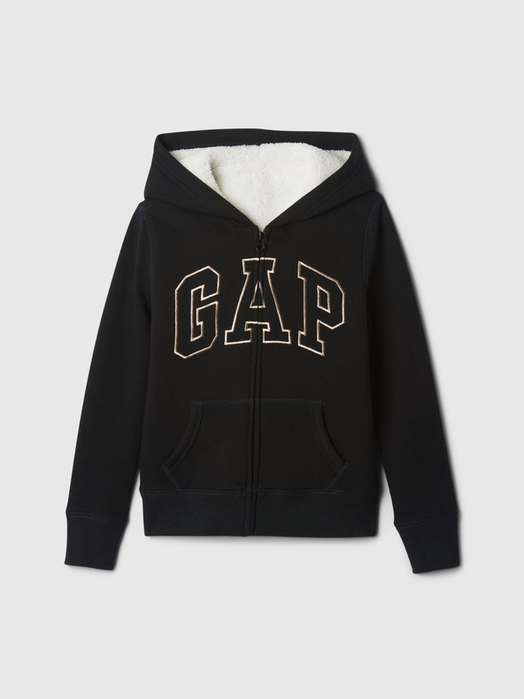 GAP Detská sherpa mikina s logom GAP