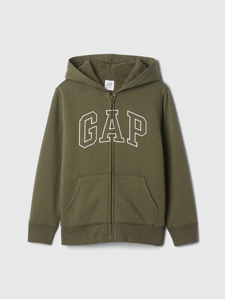 GAP Detská sherpa mikina s logom GAP