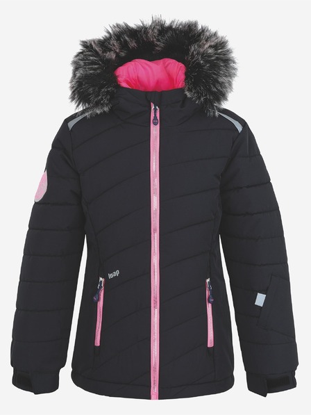 Loap Čierna dievčenská lyžiarska bunda LOAP Fuchsia