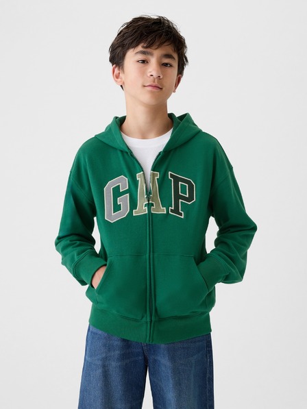 GAP Detská mikina s logom a fleece GAP