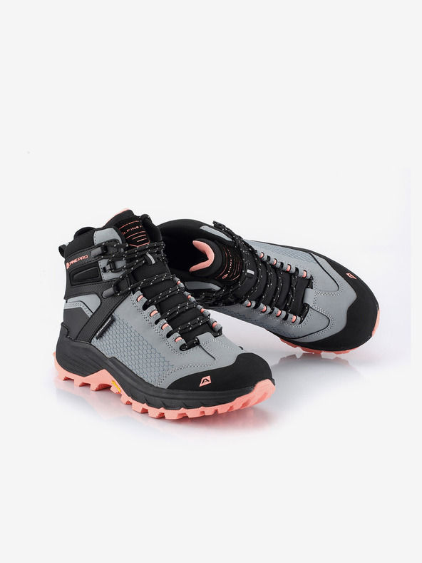 ALPINE PRO Čierno-sivé dámske outdoorové topánky s membránou PTX ALPINE PRO Kneiffe