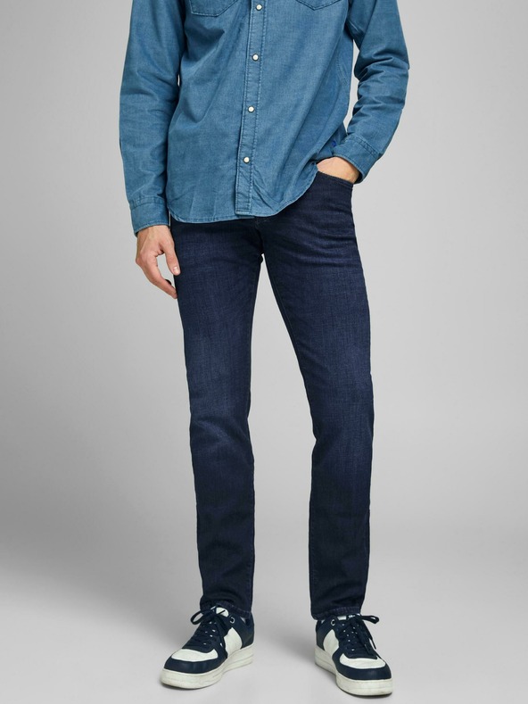 Jack & Jones Tmavomodré slim fit džínsy Jack & Jones Glenn