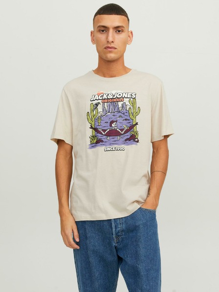 Jack & Jones Jack & Jones After Life béžové pánske tričko