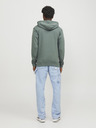 Jack & Jones Zelená pánska mikina Jack & Jones Faded Zip Hoodie