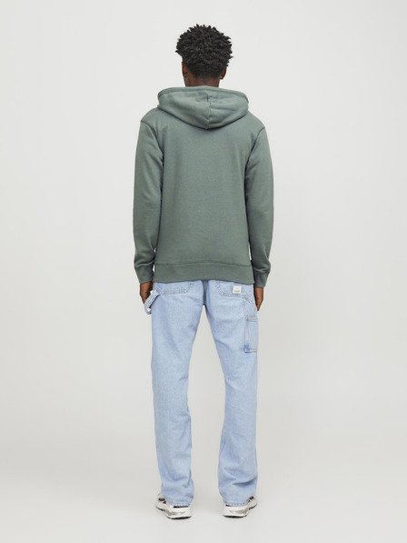 Jack & Jones Zelená pánska mikina Jack & Jones Faded Zip Hoodie
