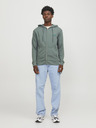 Jack & Jones Zelená pánska mikina Jack & Jones Faded Zip Hoodie