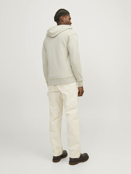 Jack & Jones Béžová pánska mikina Jack & Jones Faded Zip Hoodie