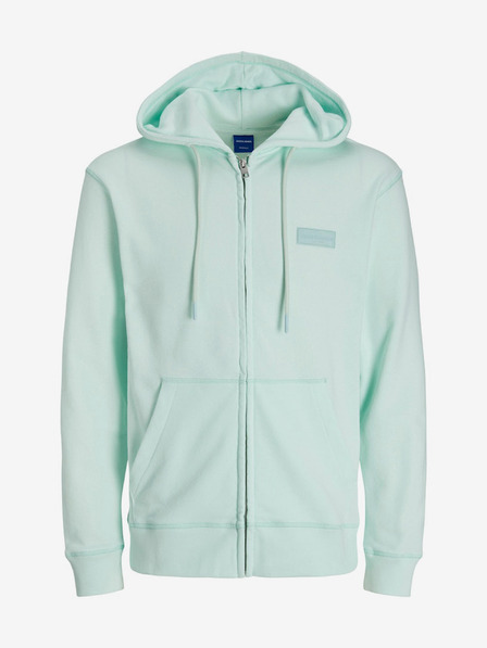 Jack & Jones Svetlozelená pánska mikina Jack & Jones Faded s kapucňou na zips