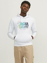 Jack & Jones Biela pánska mikina s kapucňou Jack & Jones Map