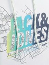Jack & Jones Biela pánska mikina s kapucňou Jack & Jones Map