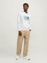 Jack & Jones Biela pánska mikina s kapucňou Jack & Jones Map