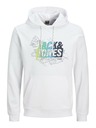 Jack & Jones Biela pánska mikina s kapucňou Jack & Jones Map
